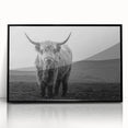 Framed acrylic wall art showcasing a striking black buffalo design from the 'A Bisson Design' collection, perfect for wildlife enthusiasts. The artwork features intricate detailing and a modern aesthetic, making it ideal for home decor or office spaces.