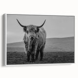 Framed canvas wall art depicting a side view of a bison in a natural habitat, showcasing earthy tones and intricate details, perfect for wildlife decor enthusiasts.