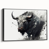 Framed wall art featuring a black buffalo design from the 'A Wild Life' collection, showcasing intricate details and textures, perfect for animal lovers' decor.