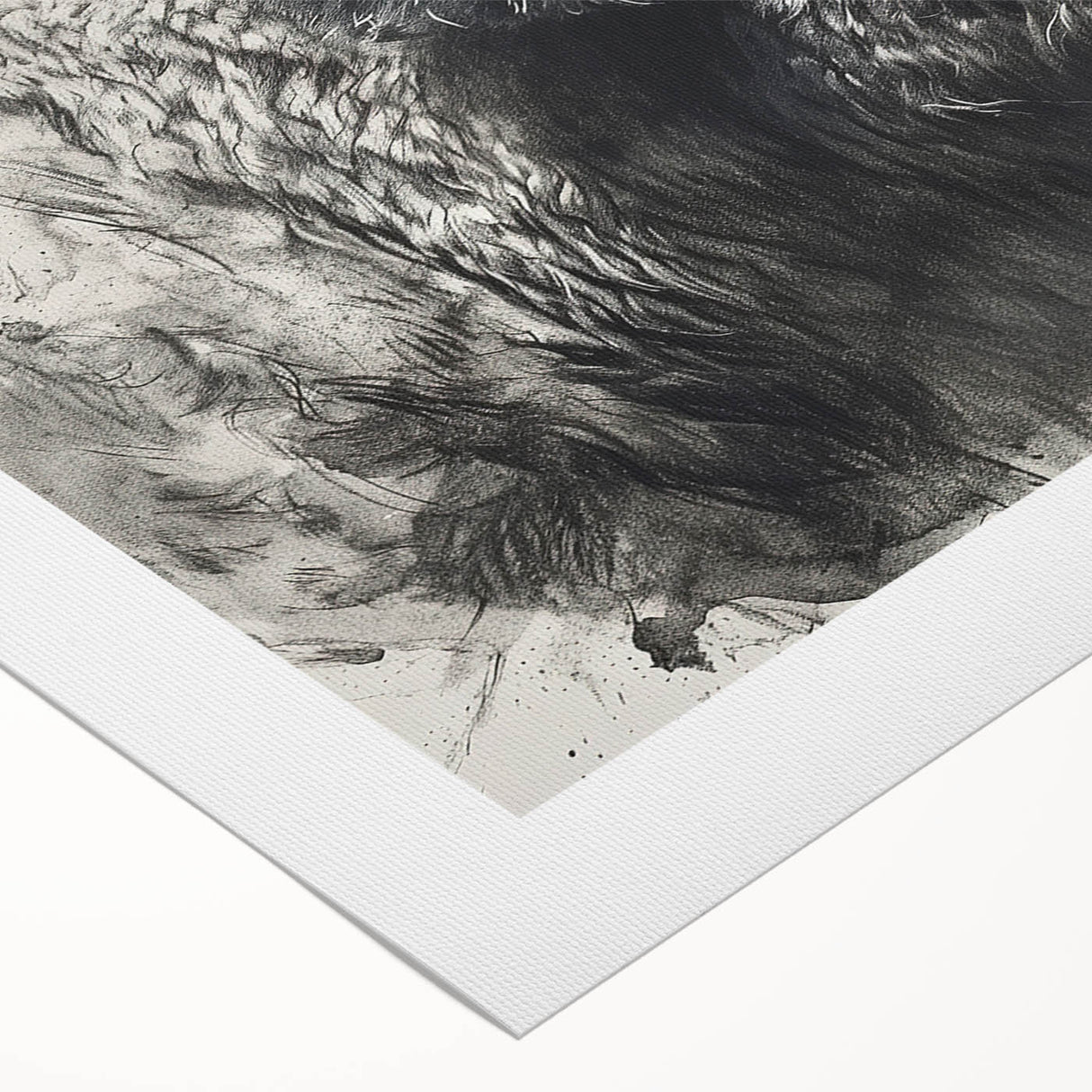 Buffalo wall art design on rolled canvas, showcasing a majestic bison in a natural landscape, ideal for wildlife enthusiasts and home decor lovers.