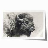 Buffalo wall art featuring a vibrant illustration of a bison in a natural setting, perfect for wildlife enthusiasts, decor for homes, or offices. This rolled print showcases detailed textures and colors, enhancing any space's aesthetic.