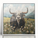 Framed wall art featuring a striking design of a buffalo, showcasing intricate details and a modern aesthetic, perfect for enhancing any living space or office decor.