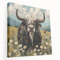 Stretched canvas wall art featuring a majestic side view of a buffalo, showcasing intricate details and earthy tones, perfect for wildlife enthusiasts and home decor.