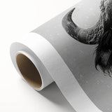 Buffalo wall art design on rolled canvas, showcasing a detailed illustration of a bison grazing in a vibrant natural setting, ideal for wildlife enthusiasts.