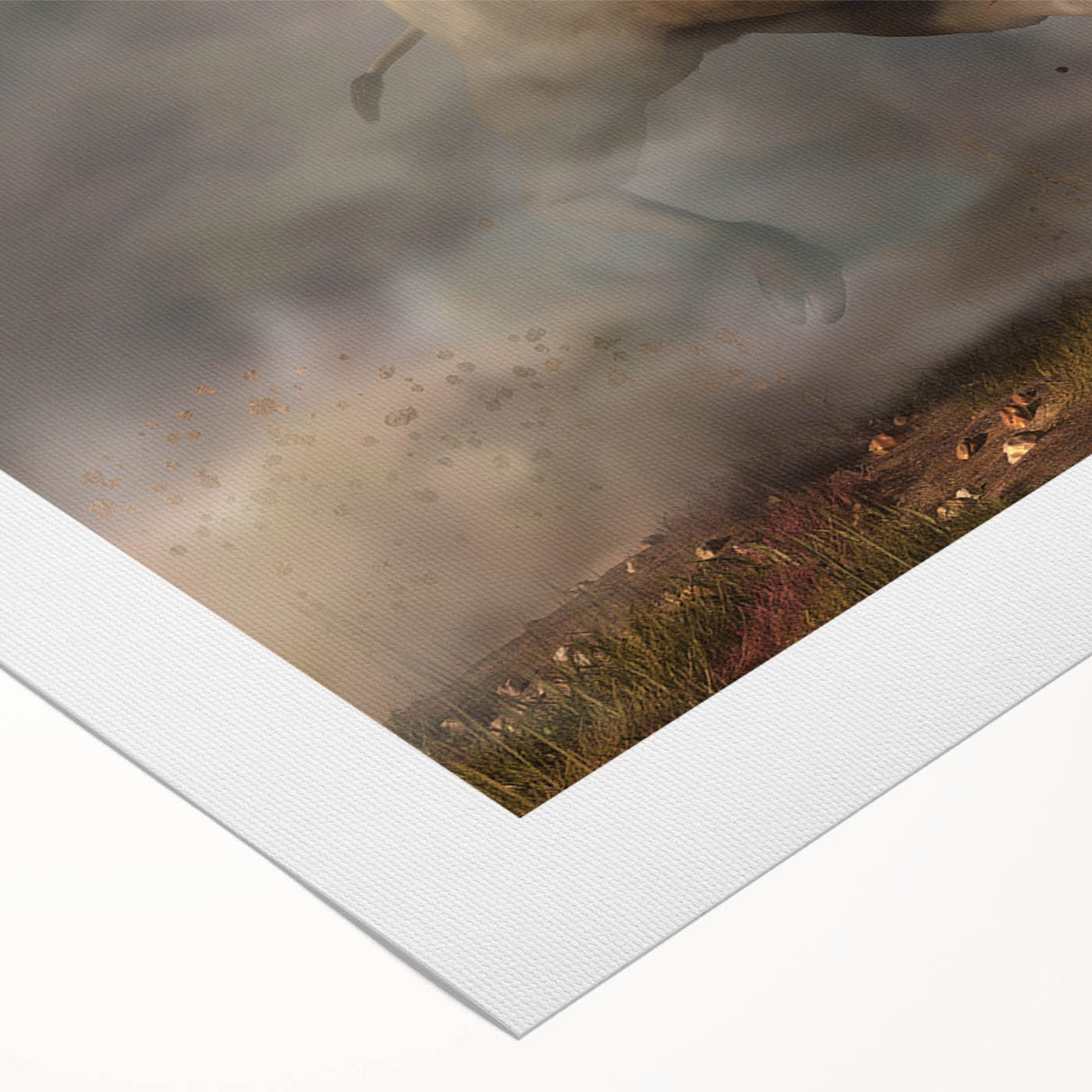 Rolled canvas wall art featuring a striking depiction of a buffalo, showcasing intricate details and vibrant colors, perfect for wildlife enthusiasts and home decor.
