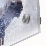 Close-up of a striking buffalo wall art design featuring intricate details and vibrant colors, perfect for wildlife enthusiasts and home decor. The artwork is displayed on acrylic glass, enhancing its visual appeal and depth.