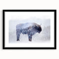 Black-framed wall art showcasing a stunning buffalo design in a wild landscape, perfect for wildlife enthusiasts and home decor, enhancing any interior space.
