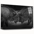 Acrylic glass wall art featuring a detailed side view of a buffalo, showcasing intricate design elements, perfect for wildlife enthusiasts and home decor.