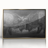 Framed acrylic wall art featuring a majestic buffalo design in gold tones, showcasing fine details and textures, perfect for enhancing any wildlife-themed decor.