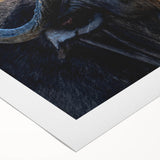 Buffalo wall art design on rolled canvas, showcasing a striking wildlife scene with vibrant colors, perfect for home decor enthusiasts and nature lovers.
