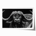 Buffalo wall art print featuring a striking bison design in earthy tones, showcasing its majestic presence against a textured background, perfect for wildlife enthusiasts.