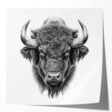 Buffalo wall art print showcasing a stunning bison design on glossy canvas, ideal for wildlife enthusiasts and home decor. Perfect for adding nature's beauty to any space.
