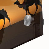 Close-up of a stunning acrylic wall art piece featuring a detailed camel design, showcasing vibrant colors and intricate textures, ideal for wildlife enthusiasts.