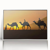 Framed wall art featuring a striking camel design in a contemporary style, showcasing a white frame and acrylic finish, perfect for enhancing modern home decor.