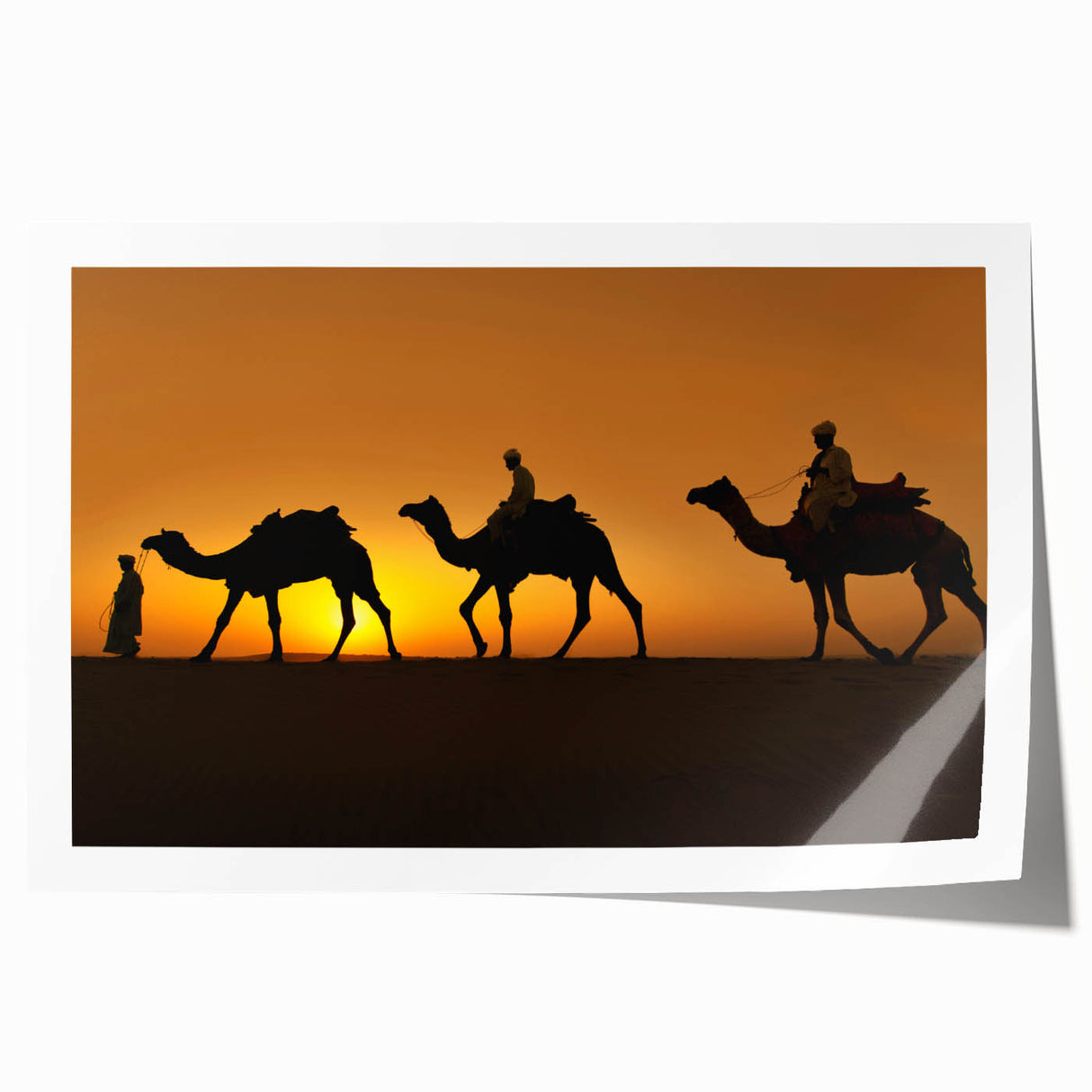 Colorful wall art print featuring a stylized camel design, showcasing vibrant hues and intricate patterns, perfect for enhancing home decor with a wild, adventurous theme.