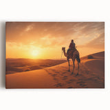 Front view of a vibrant camel wall art design on stretched canvas, showcasing intricate patterns and earthy colors, perfect for enhancing home decor.
