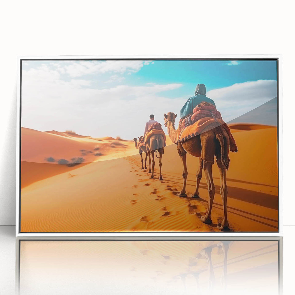 Framed wall art featuring a stylish camel design from the Animals A Wild Life collection, displayed against a white background, perfect for home decor.