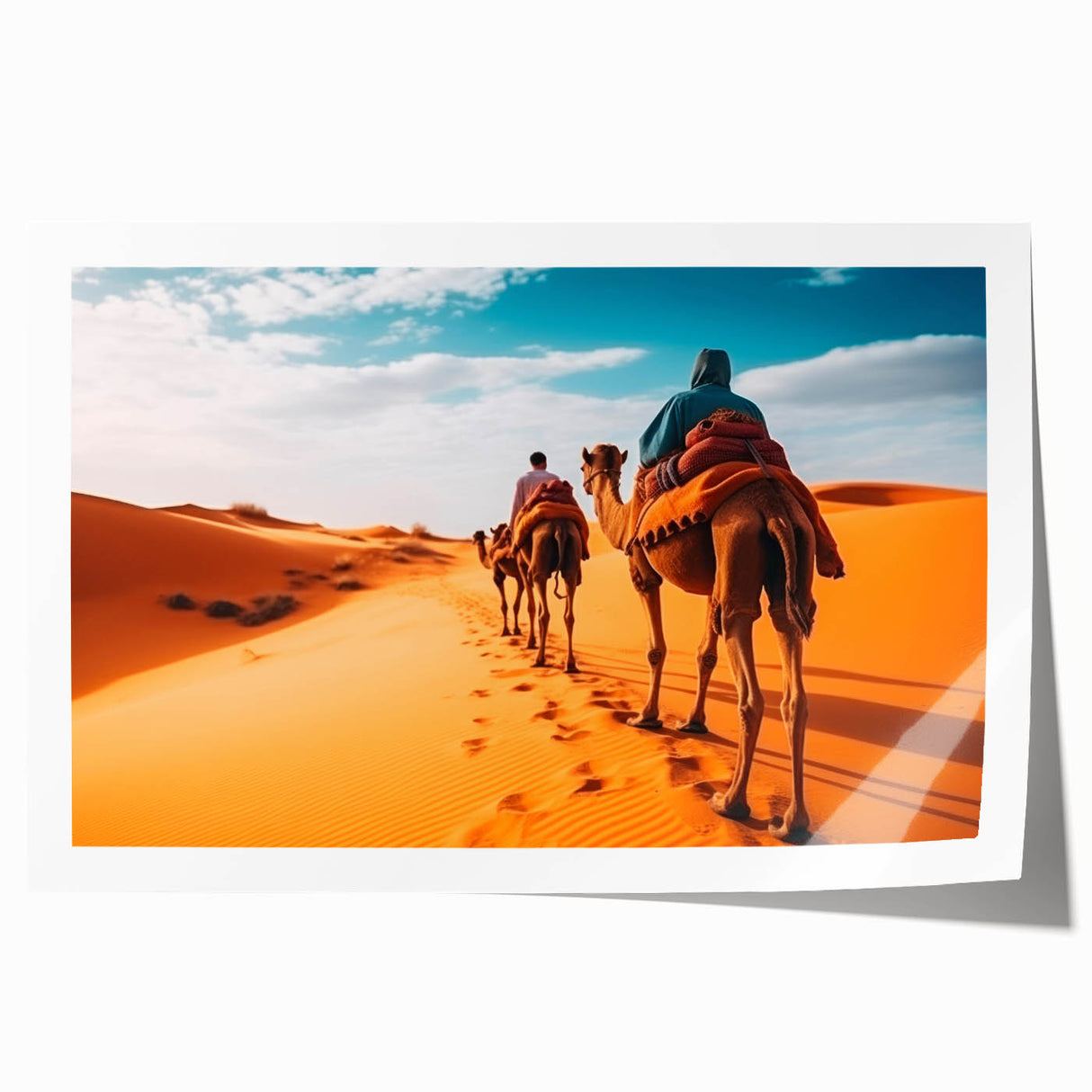 Stylish rolled print of a camel design in earthy tones, showcasing intricate details, perfect for enhancing bohemian home decor. Ideal for animal art lovers.