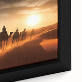 Close-up of a framed canvas wall art featuring a detailed design of a camel, showcasing intricate textures and warm earth tones, perfect for wildlife decor enthusiasts.