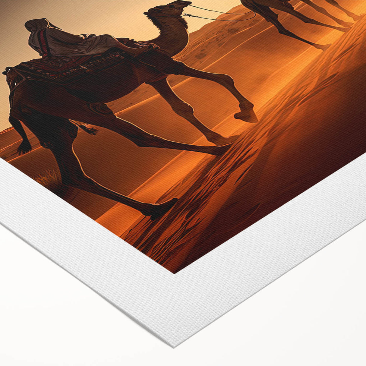 Rolled canvas print showcasing a vibrant camel design, part of a wildlife wall art collection, featuring earthy tones and intricate details, ideal for home decor.