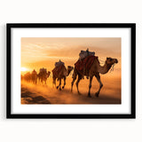 Black-framed wall art featuring a striking camel design from the "Animals: A Wild Life" collection, showcasing intricate details and vibrant colors, perfect for home decor.