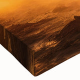 Close-up view of a stretched canvas wall art piece showcasing a detailed design of a wild camel in a desert landscape, featuring warm earth tones and intricate textures, perfect for animal lovers and home decor enthusiasts.