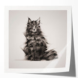 Vibrant wall art featuring a whimsical cat design in a colorful, playful style, perfect for adding charm to any living space or children's room decor.