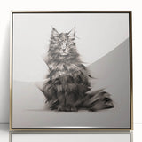 Framed acrylic wall art featuring a stylish cat design, showcasing bold colors and gold accents, perfect for modern home decor or animal lovers.