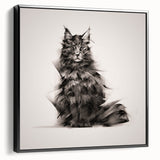 Framed wall art featuring a striking cat design from the Wild Life collection, set against a sleek black background, showcasing intricate details and vibrant colors. Perfect for animal lovers and modern decor enthusiasts.