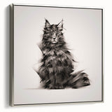 Framed wall art featuring a sleek silver border and a captivating design of a wild cat in its natural habitat, showcasing vibrant colors and details for an artistic touch.