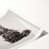 Rolled print of a wild cat design, showcasing vibrant colors and intricate details, ideal for home decor or wildlife enthusiasts, packaged in a protective tube.