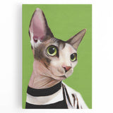 Stretched canvas wall art featuring a vibrant cat design, showcasing intricate details and bold colors, perfect for animal lovers and modern home decor.