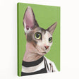 Stretched canvas wall art featuring a vibrant cat design in a wild-life theme, showcasing intricate details and bold colors, perfect for animal lovers' decor.