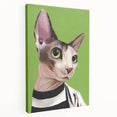 Stretched canvas wall art featuring a vibrant cat design in a wild-life theme, showcasing intricate details and bold colors, perfect for animal lovers' decor.
