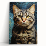 Stretched canvas wall art featuring a vibrant wild cat design, showcasing intricate details and bold colors, perfect for animal lovers and home decor enthusiasts.