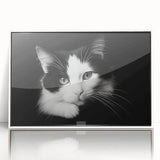 Framed acrylic wall art featuring a wildcat design with vibrant colors, set against a white background, perfect for animal lovers and home decor enthusiasts. The piece adds a touch of nature-inspired elegance to any living space or office, making it an ideal decorative accent for wildlife-themed interiors.