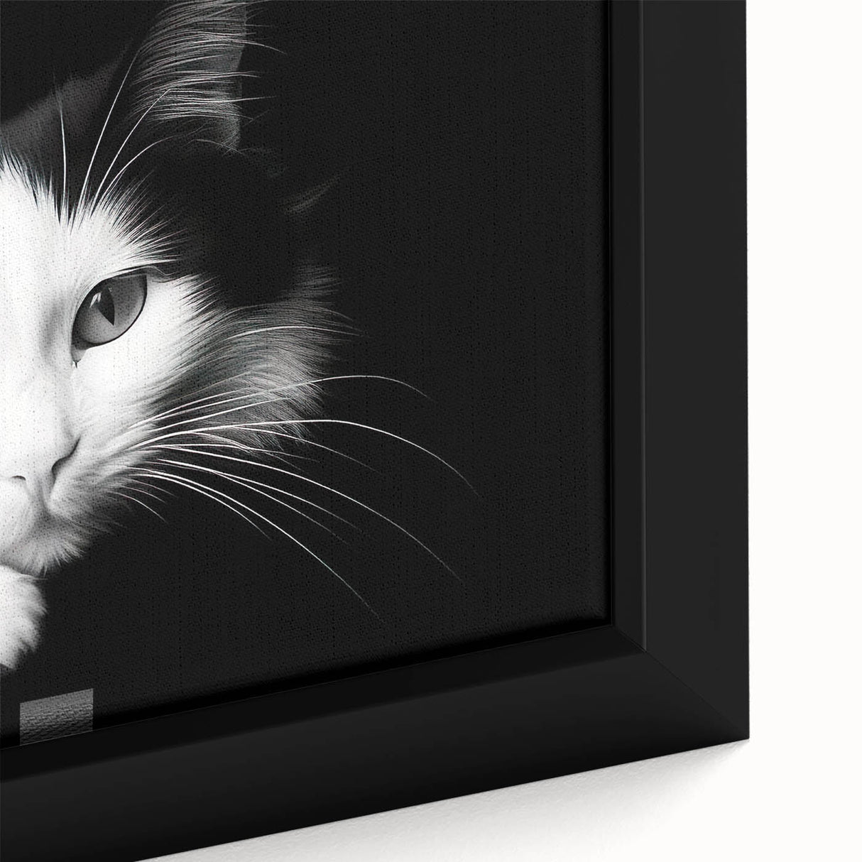 Close-up of a framed canvas wall art featuring a vibrant wild cat design, showcasing intricate details and bold colors, perfect for animal lovers and home decor.