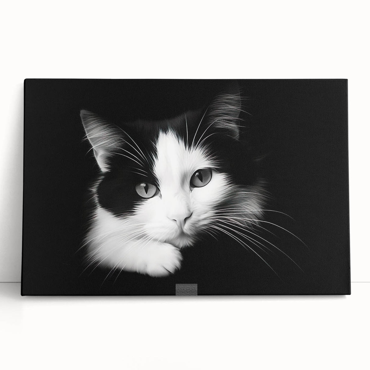 Colorful cat-themed wall art on stretched canvas, showcasing playful feline designs in vibrant hues, perfect for animal lovers' home decor.