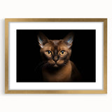 Framed wall art featuring a wild cat design in a gold frame, showcasing vibrant colors and intricate details, ideal for animal lovers and home decor enthusiasts.