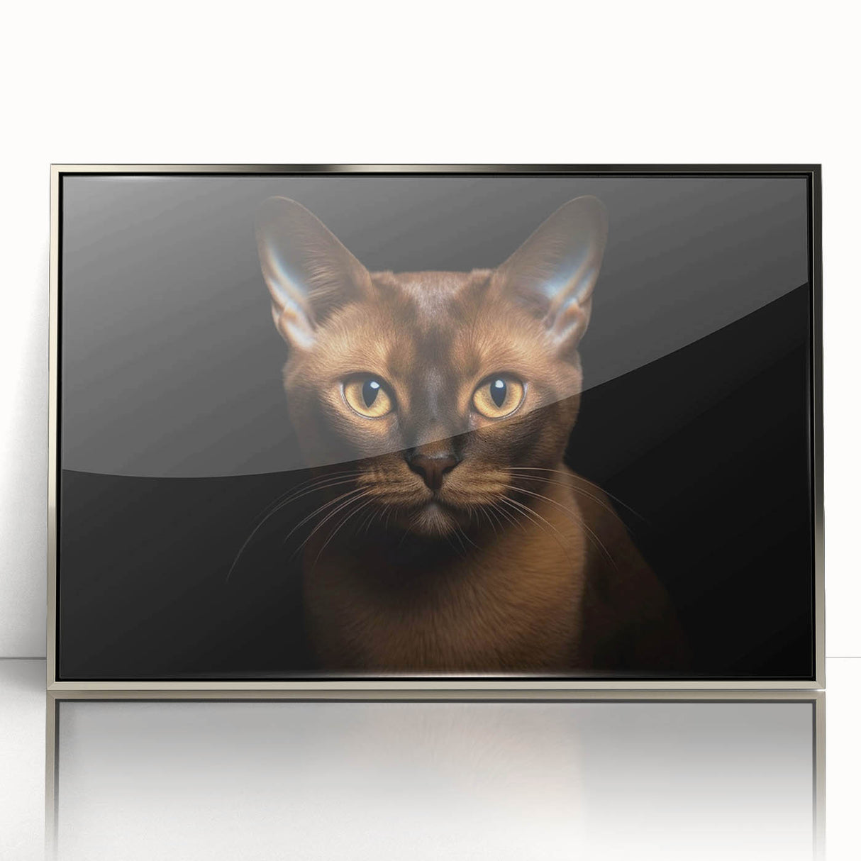 Framed wall art featuring a wildcat design in vibrant colors, showcasing intricate details and textures, perfect for animal lovers and modern decor.
