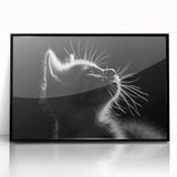 Framed acrylic wall art showcasing a vibrant, wild-life cat design with intricate details, set against a sleek black frame, perfect for animal lovers' home decor.