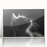 Framed acrylic wall art featuring a whimsical wild cat design in vibrant colors, displayed against a white background, perfect for animal lovers and home decor enthusiasts.