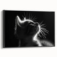 Framed canvas artwork showcasing a stylish wildcat design, featuring vibrant colors and intricate details, perfect for modern home decor or animal lovers.