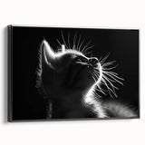Framed canvas artwork showcasing a stylish wildcat design, featuring vibrant colors and intricate details, perfect for modern home decor or animal lovers.