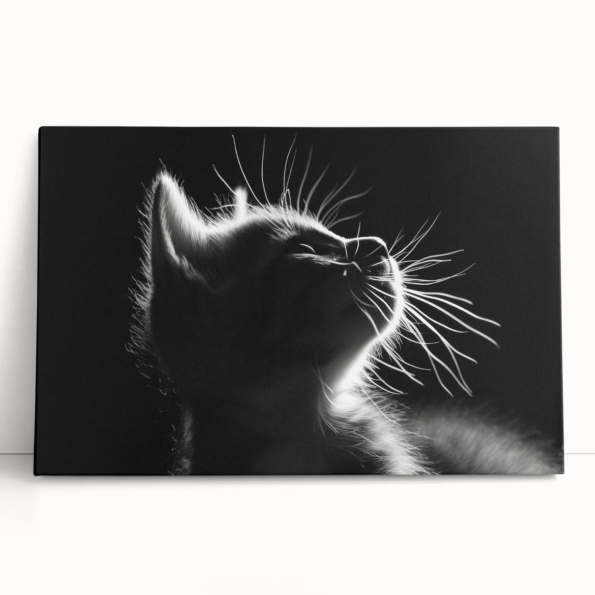 Stretched canvas wall art showcasing a vibrant wild cat design, featuring bold colors and intricate details, perfect for animal lovers and home decor enthusiasts.