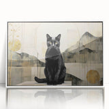 Framed acrylic wall art showcasing a wild cat design with vibrant colors and intricate details, ideal for animal lovers and home decor enthusiasts. The white frame adds a modern touch, enhancing the artwork's visual appeal.