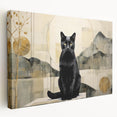 Colorful stretched canvas wall art showcasing a whimsical cat design in a wild-life theme, perfect for animal lovers and home decor enthusiasts.