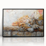 Framed wall art featuring a stylized black cat design, showcasing intricate details and vibrant colors, perfect for enhancing home decor or animal-themed spaces.