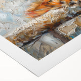Rolled canvas depicting a vibrant and colorful cat design from the "Animals A Wild Life" collection, showcasing intricate details and textures, perfect for home decor.