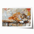 Rolled print showcasing a vibrant cat-themed wall art design, featuring bold colors and intricate patterns, ideal for enhancing modern home decor styles.
